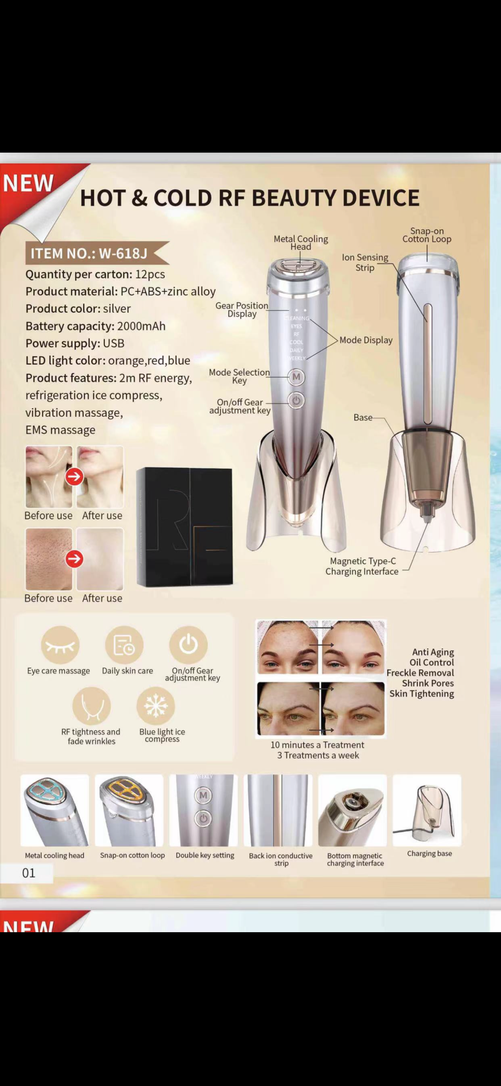 Anti-aging beauty device RF