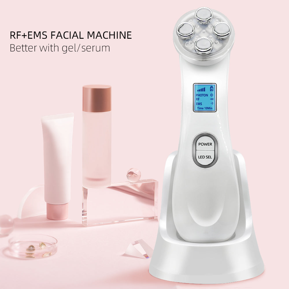 High Frequency Facial Machine Light Theraphy Micro-current Device, 5 in 1 Multifunctional Facial Massager for Face